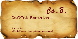Csánk Bertalan névjegykártya