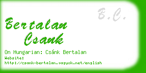 bertalan csank business card