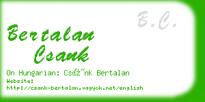 bertalan csank business card